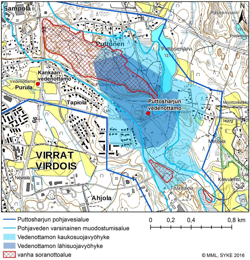 3. Maa-ainesten ottamisalueiden kunnostussuunnitelma Kunnostussuunnittelun pääkohteena on Puttosharjun vanha soranottoalue (alue 1 kuvassa 11), joka sijaitsee Virtain keskustaajaman läheisyydessä.