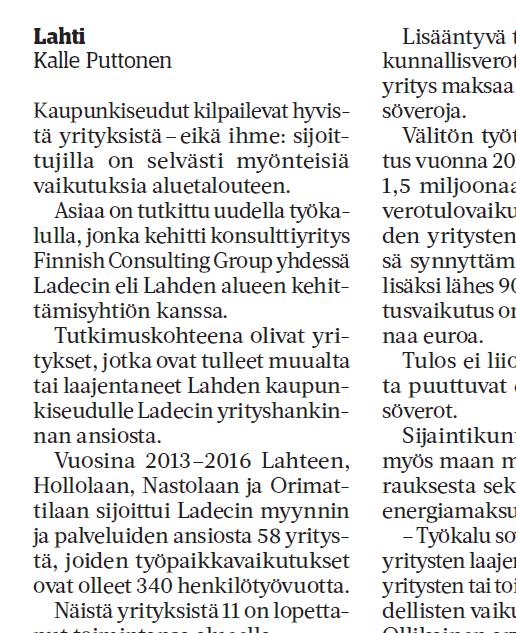 Asiakaskokemuksia Etelä-Suomen Sanomat 28.4.