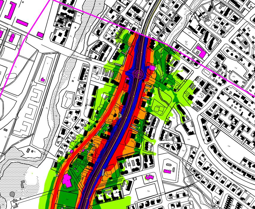 Mallinnuksen perusteella todettiin melusuojausten tarve suhteessa ohjearvoihin, ja mitoitettiin melusuojaus.