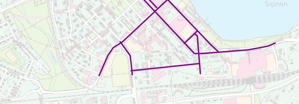 2 esiteltyjen työn aikana hyväksyttyjen kehittämisperiaatteiden perusteella. Toimenpidesuunnittelu rajautui Kajaanin keskustaajaman alueelle.