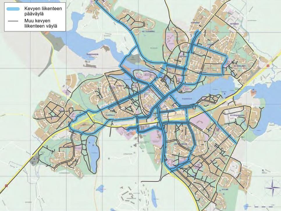 Kajaanin pyörätieverkon kehittämissuunnitelma 24.2.2017 9 (24) 2.3 Pyöräteiden kunto Kuva 2. Kajaanin keskustan pyörätiet (KASELI Kajaanin seudun LJS 2013).