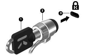 Valinnaisen lukitusvaijerin asentaminen HUOMAUTUS: Vaijerilukko on suunniteltu torjumaan uhat, mutta sen avulla ei välttämättä voi estää tietokoneen väärinkäyttöä tai varastamista. 1.