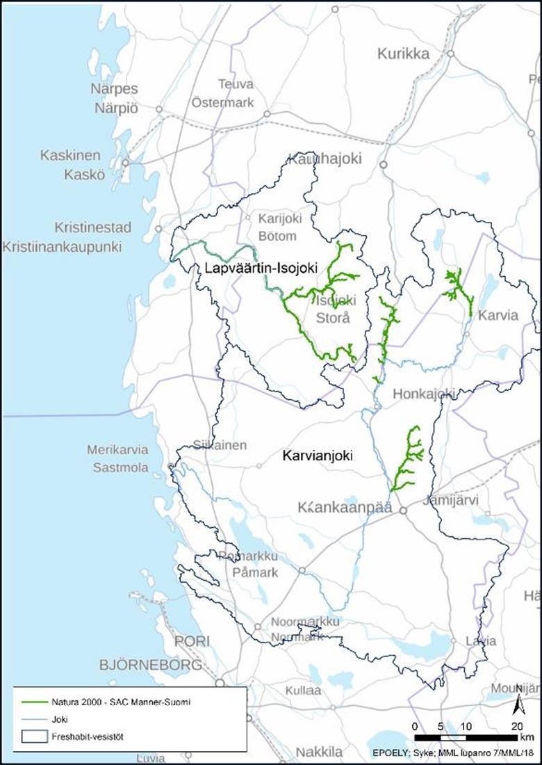 Pohjanmaan joet Lapväärtin-Isojoki ja Karvianjoen latvat Natura 2000 alueet (VPD): Lapväärtinjokilaakso, SCI Lapväärtin