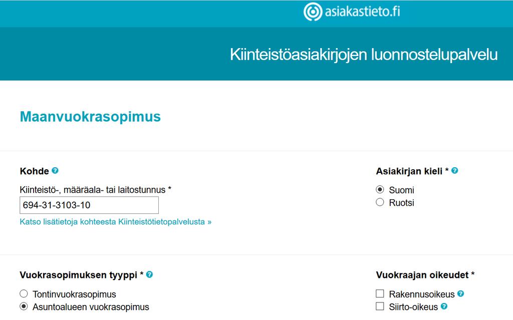 14 kiinteistövaihdannan palveluun, jossa sekä kunnan edustaja että vuokralainen allekirjoittavat sähköisesti sopimuksen.
