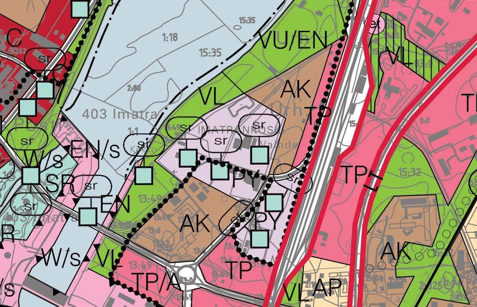 Yleiskaava Kosken koulun alueella on voimassa Imatran yleiskaava Kestävä Imatra 2020. joka on hyväksytty kaupunginvaltuustossa 19.4.2004 ja saanut lainvoiman 9.6.2004. Ote ajantasayleiskaavasta.