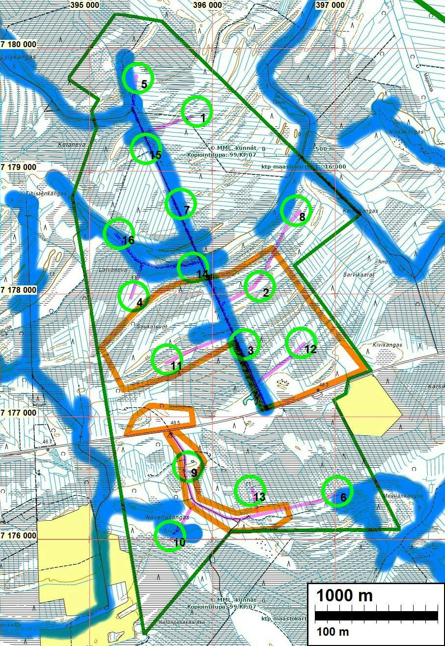 20 Liite: tarkastetut alueet Sinisellä merkityt maastot on tarkastettu tarkemmin v. 2013.