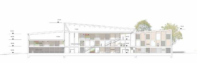 The handicrafts facilities, placed on the ground floor at the edges of the open square, create a strong emotional connection between the multipurpose building and the city s inhabitants.