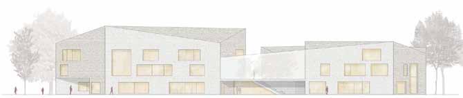 Llunastus purchase julkisivu pohjoiseen north elevation 1:500 Katusoitto tekijät authors TOMI PERKO, arkkitehti architect SAFA KAISA SORMUNEN, arkkitehti architect EEVA
