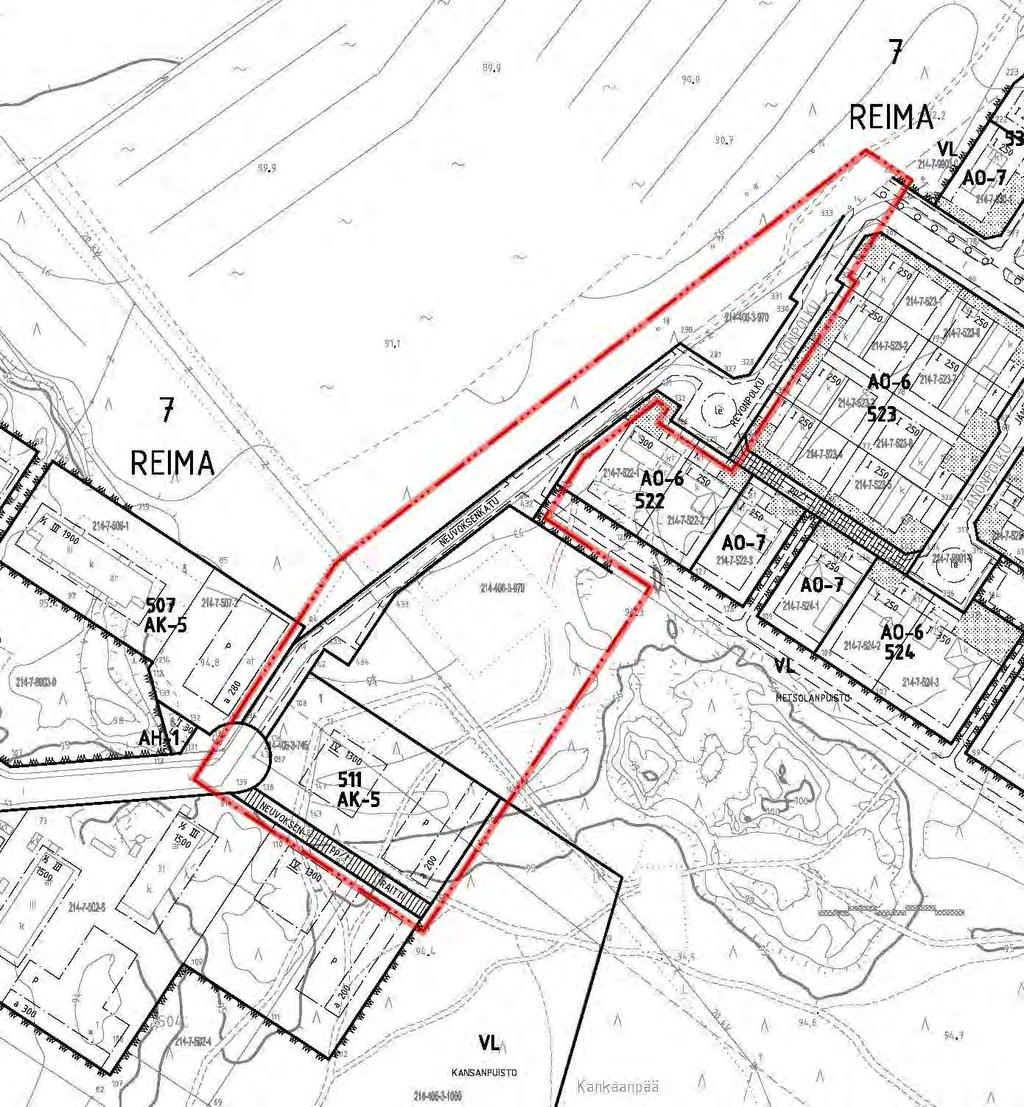 AK 5193 14 Asemakaava Kaavamuutosalueella on voimassa Kankaanpään kaupungin asemakaavat 36 ja 5105.