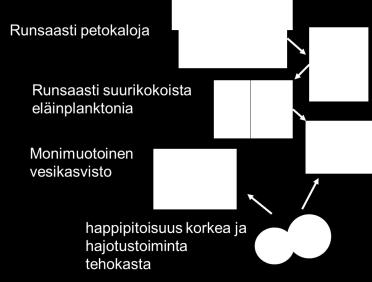 Kalasto uhka ja mahdollisuus Runsas särkikalakanta aiheuttaa ja ylläpitää järven sisäistä kuormitusta, veden korkeaa fosforipitoisuutta ja sinileväkukintoja Petokalakantojen vahvistamisessa on paljon