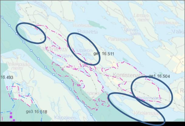 Voimassa olevassa rantakaavassa alueelle on osoitettu 46 lomarakennuspaikkaa, maa- ja metsätalousalue sekä venevalkama-alue.