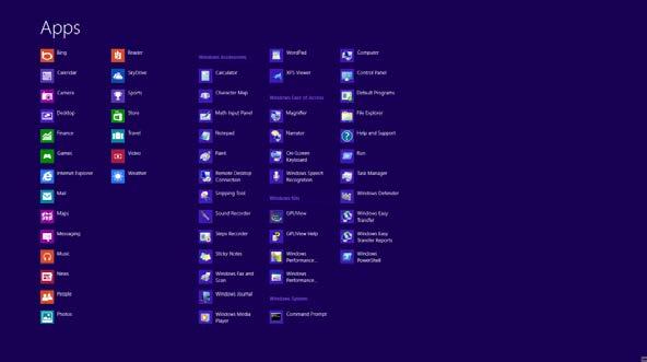 Windows 8 Käynnistä Windows 8 Napsauta oikealla painikkeella ja valitse All apps (Kaikki sovellukset) näytön oikeasta alakulmasta.