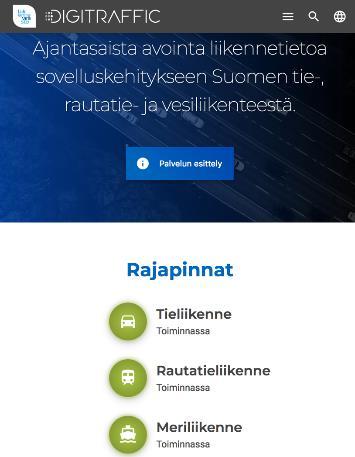 navigaattorivalmistajat, muut viranomaiset ja harrastajat DigiTrafficin päälle rakennettu www.