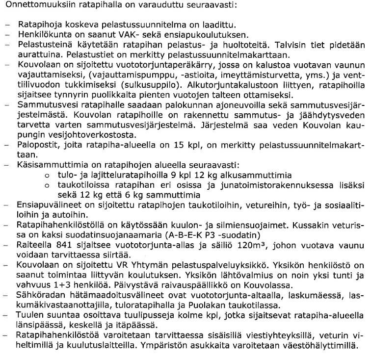 Kouvola Turvallisuusselvitys VR-Yhtymä Oy 1.2.2014 Trafi hyväksyntä 19.