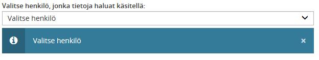 3 Toisen henkilön puolesta asiointi Mikäli sinulla on oikeus asioida toisen henkilön puolesta, voit asioida hänen puolestaan sekä nähdä hänen terveyteensä liittyviä tietoja tässä palvelussa.