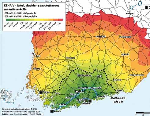 PORVOON SEUTU HANKO KUVA 2.4. KEHÄ V -VYÖHYKKEEN KUNTIA SEKÄ PÄÄTIE- JA RAUTATIEYHTEYDET 1.