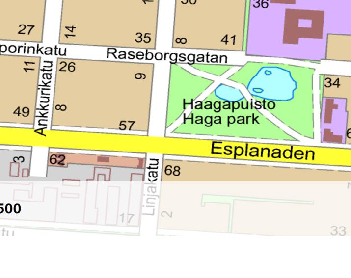 Utöver kvarter 607 omfattar området också delar av gatuområden på Bromarvs-, Ängs- och Hagagatan. Planeringsområdet är ca 2,7 ha. Planområdets avgränsning preciseras under planeringsarbetet.