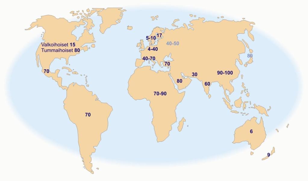 2004 Laktaasinpuutokset ja niiden geenit: Eurooppalaisissa väestöissä C>T-13910 Laktoosimalabsorption geenimuutos: C>T Hypolaktasia-mutaatiot MCM6-geenin intronissa Synnynnäisen laktaasinpuutoksen