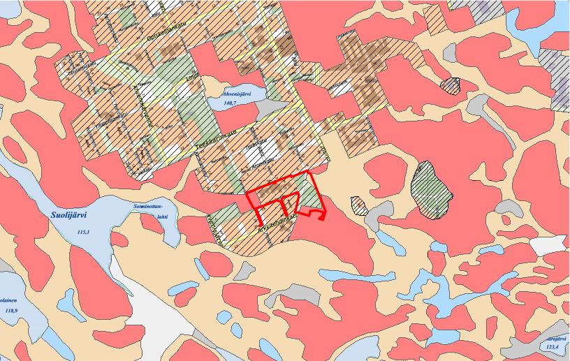 FCG SUUNNITTELU JA TEKNIIKKA OY Loppuraportti (). Topografia, maaperä, pohjavesi ja luontoarvot Koko kaava-alueen maanpinnantaso vaihtelee noin välillä +- mpy.