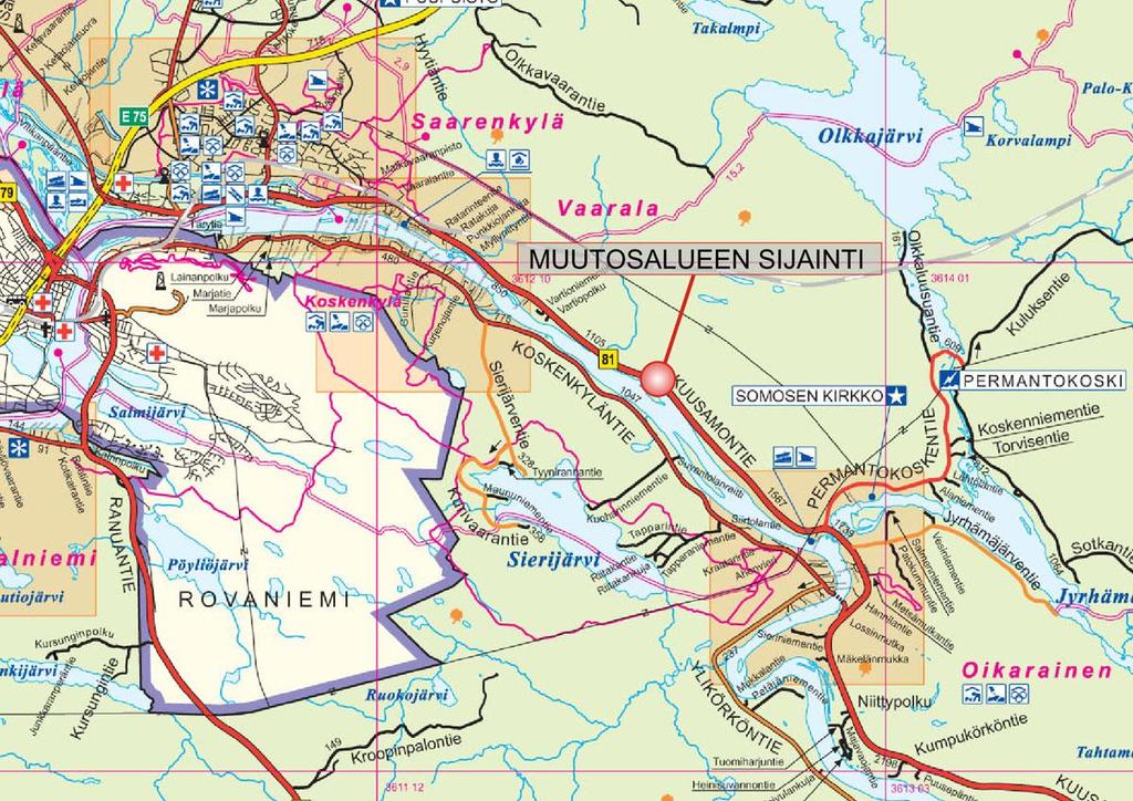 SUUNNITTELUALUE: 2 Rovaniemen kaupunki, Oikaraisen kylän ja Jyrhämäjärven yleiskaavan muutos tilojen 57:30, 57:33, 57:54, 57:56 ja 57:86 alueilla.