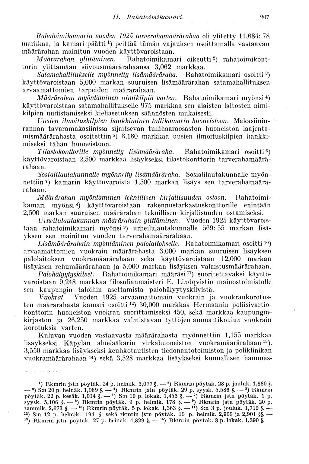 II. Rahatoimikamari.