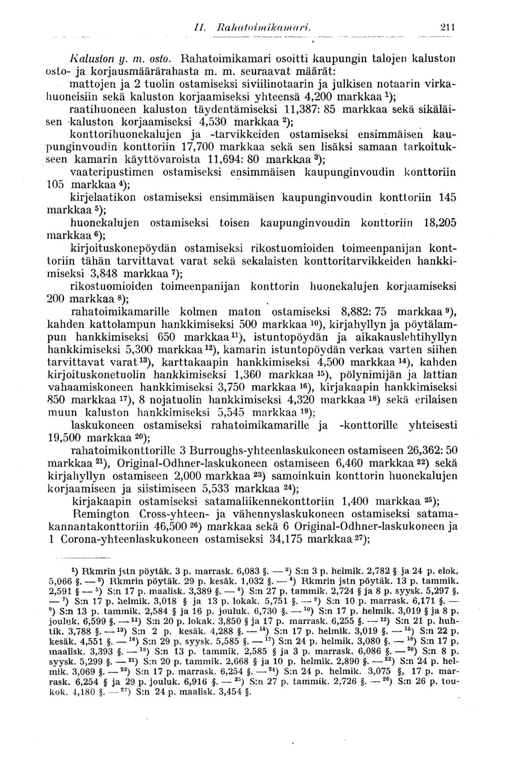 II. Rah a t o imik am a ri. Kaluston y. m.