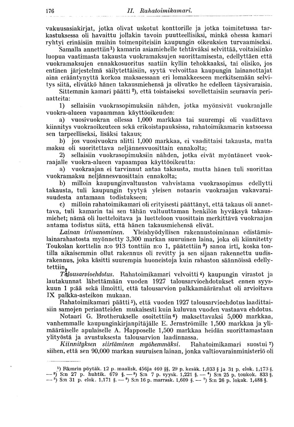 176 II. Rahatoimikamari.