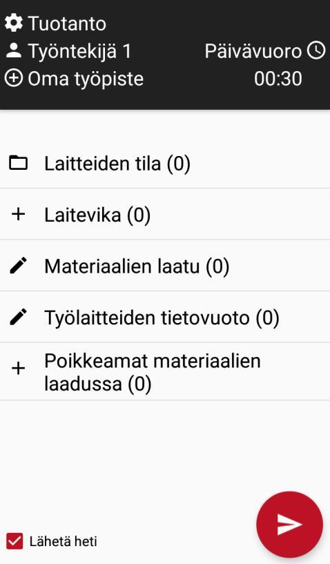 Alavalikossa on listattuna useampia vaihtoehtoja, joiden tyypit