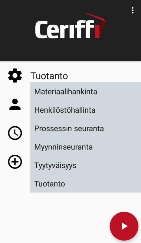 Sovellus - prosessit Seurantaprosessin valinta ():