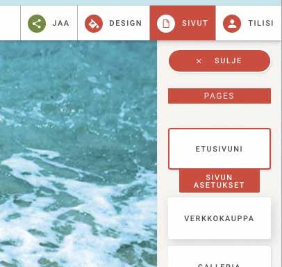 5 Napsauta valikkoriviltä nimeä, jonka 8 annoit verkkokaupallesi kohdassa.