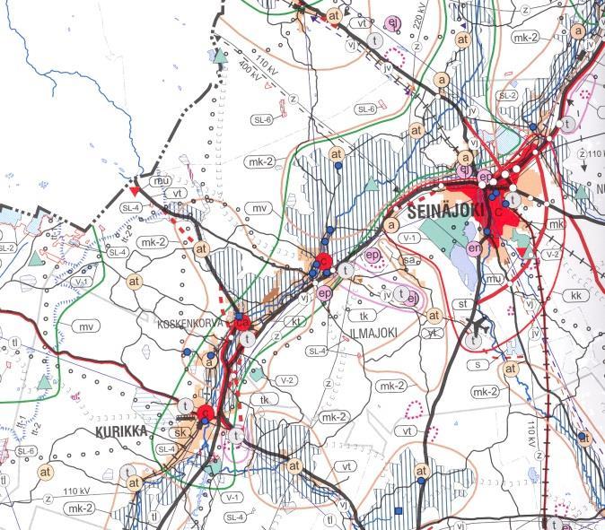 Ote maakuntakaavasta Yleiskaava Ilmajoen keskusta MRL:n mukainen