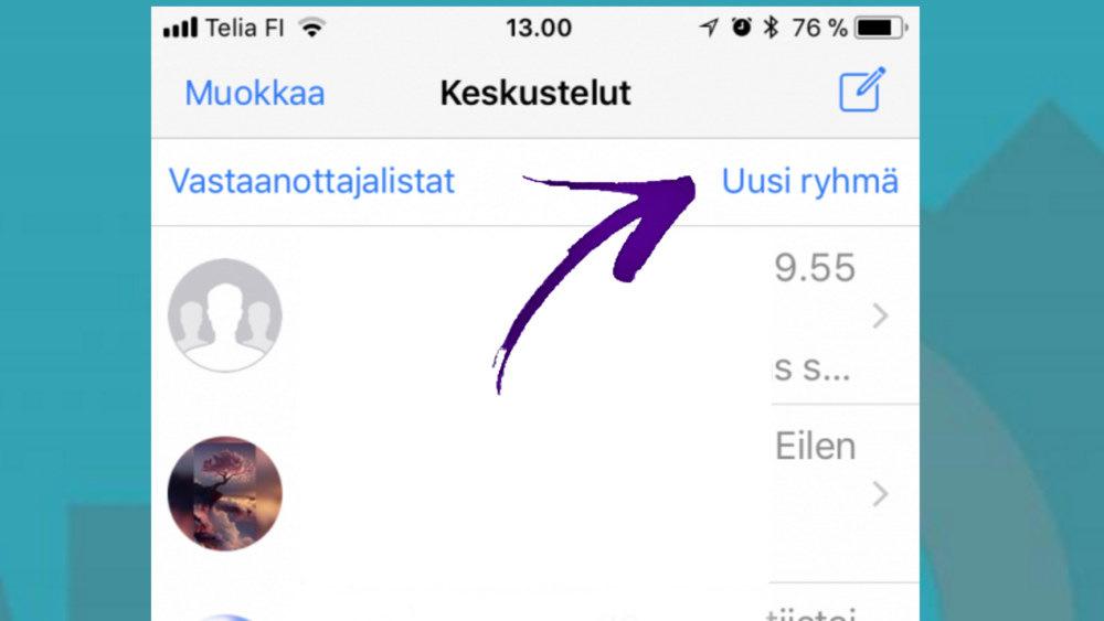 Avaa WhatsApp > Mene Keskustelut-välilehdelle > Klikkaa oikealta ylhäältä Uusi ryhmä. >. Lisää ryhmään jäseniä valitsemalla heidät yhteystiedoistasi.