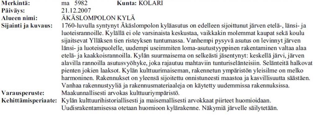 Seitap Oy Äkäslompolon asemakaavan muutos 12 Yleiskaava Kolarin kunnanvaltuusto on hyväksynyt