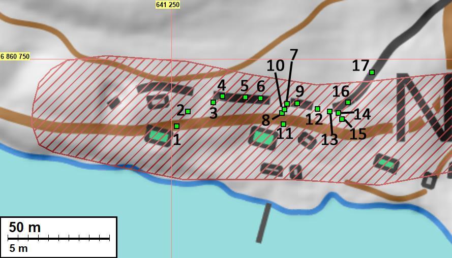 4 Koetutkimusten aluksi 10.5.2017 Ville Laakso suoritti tutkimusalueella maastokatselmuksen Enerke Oy:n verkostosuunnittelijan Jukka Partisen kanssa.