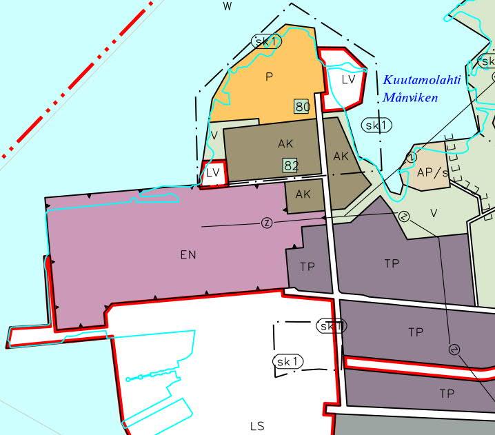 Kaupunginvaltuuston 13.12.2011 hyväksymässä Vaasan yleiskaavassa 2030 suurin osa alueesta on osoitettu Energiahuollon alueeksi (EN).