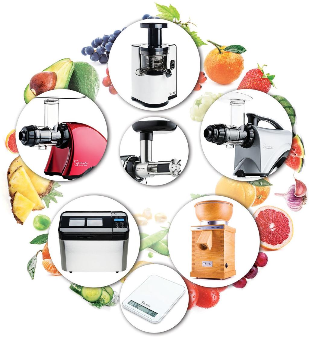 P R O D U C T S Sana Mehustin EUJ-808 Sana Mehustin EUJ-707 Sana Mehustin EUJ-606 Sana Oil Extractor Sana Smart Bread Maker Sana Grain Mill Sana Kitchen Scale The word "sana" comes from Latin