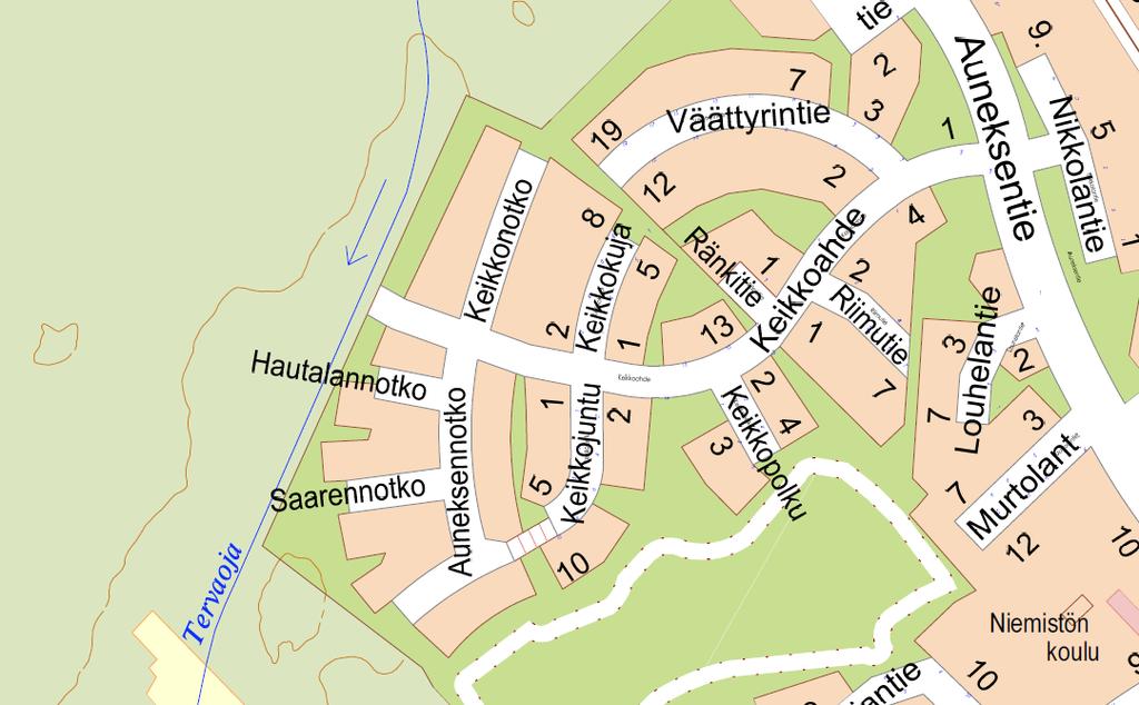 Kuva 1. Rakennuskohteen sijainti 2.1.2 Nykyinen kunnallistekniikka Niemistön asuntoaluetta on laajennettu vuonna 2018.