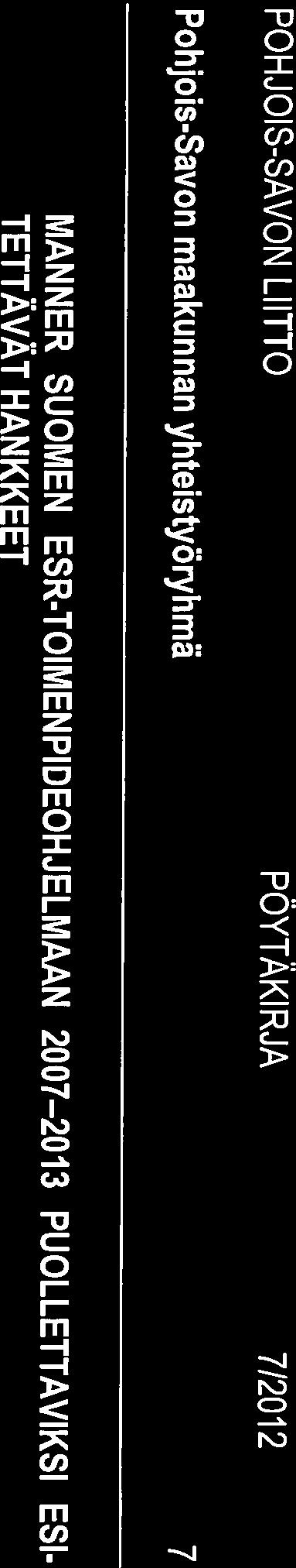 ITÄ-SUOMEN EAKR-TOIMENPIDEOHJELMAAN 2007 2013 HYLÄTTÄVIKSI ESITETTÄVÄT HANKKEET Ei hanke-esityksiä.