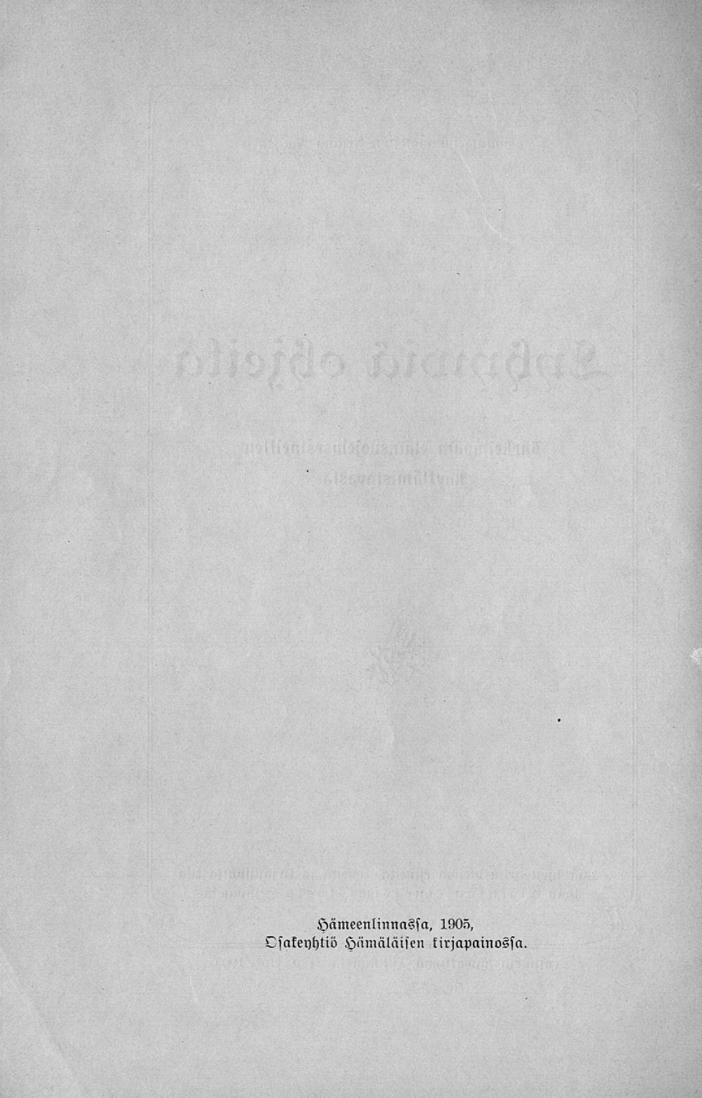 Hämeenlinnassa, 1905,