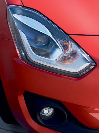 TEHOKKAAT AJOVALOT Swiftissä ajovalot toimivat hämärätunnistimella, jolloin valot kytkeytyvät automaattisesti päälle tilanteen mukaan.