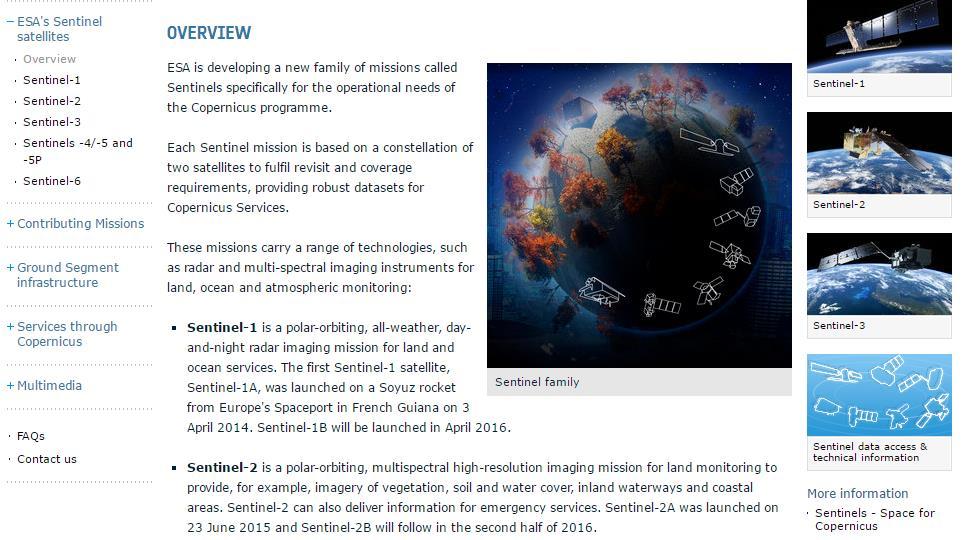 Sentinel constellation http://www.esa.