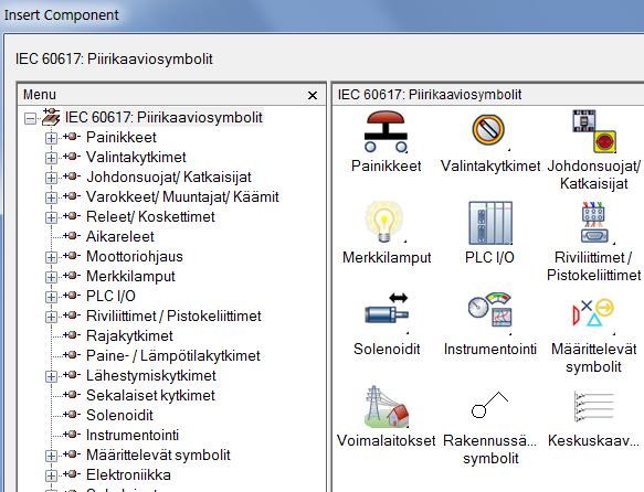 iec2 suomenkielisen valintataulu on ACE_MENU_WITH_DR_FI.DAT. Iec-60617 suomenkielinen valintataulu on ACE_IEC-60617_MENU_FI.DAT. Paneelikomponenttien suomenkielinen valintataulu on nimeltään ACE_PANEL_MENU_FI.