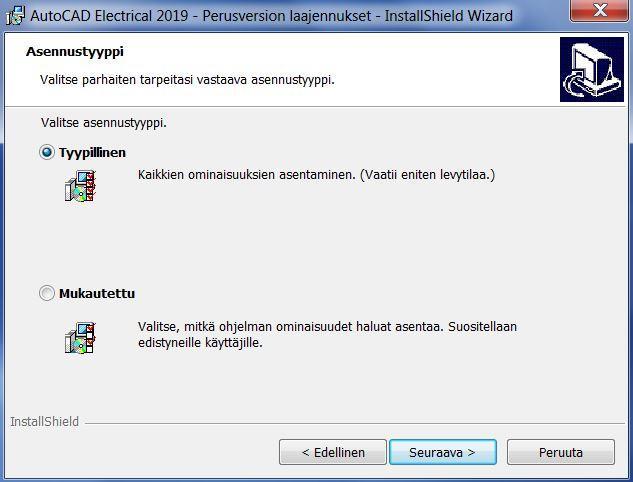 Tietokannat (finnish2019_cat.mdb, footprint_lookup_new.mdb sekä DIN -kiskojen parametritaulukko wddinrl.xls) asennetaan oletuskansioon.