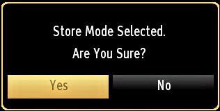 You can activate Store mode (Optional) option by using or button.