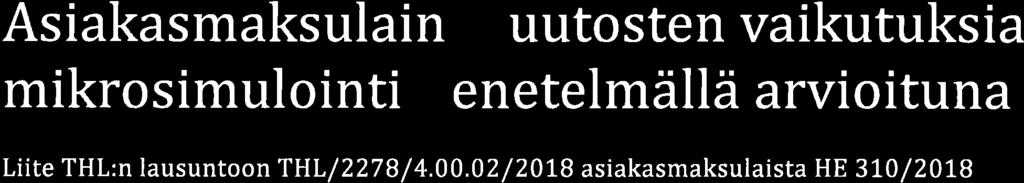 Asiakasmaksulain muutsten vaikutuksia mikr s imul intimenetelmällä arvi ituna Liite THL:n lausuntnthl/2278/4.00.