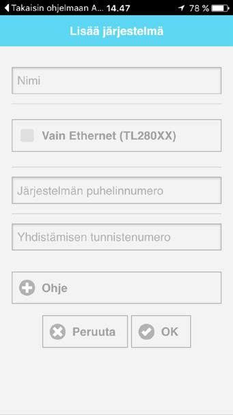 Paina aloitusnäytöltä valinnat ja näppäimistötila. Näppäile *8 ja syötä asentajatunnus (5555). Anna sektori 851 sekä alasektori 651.