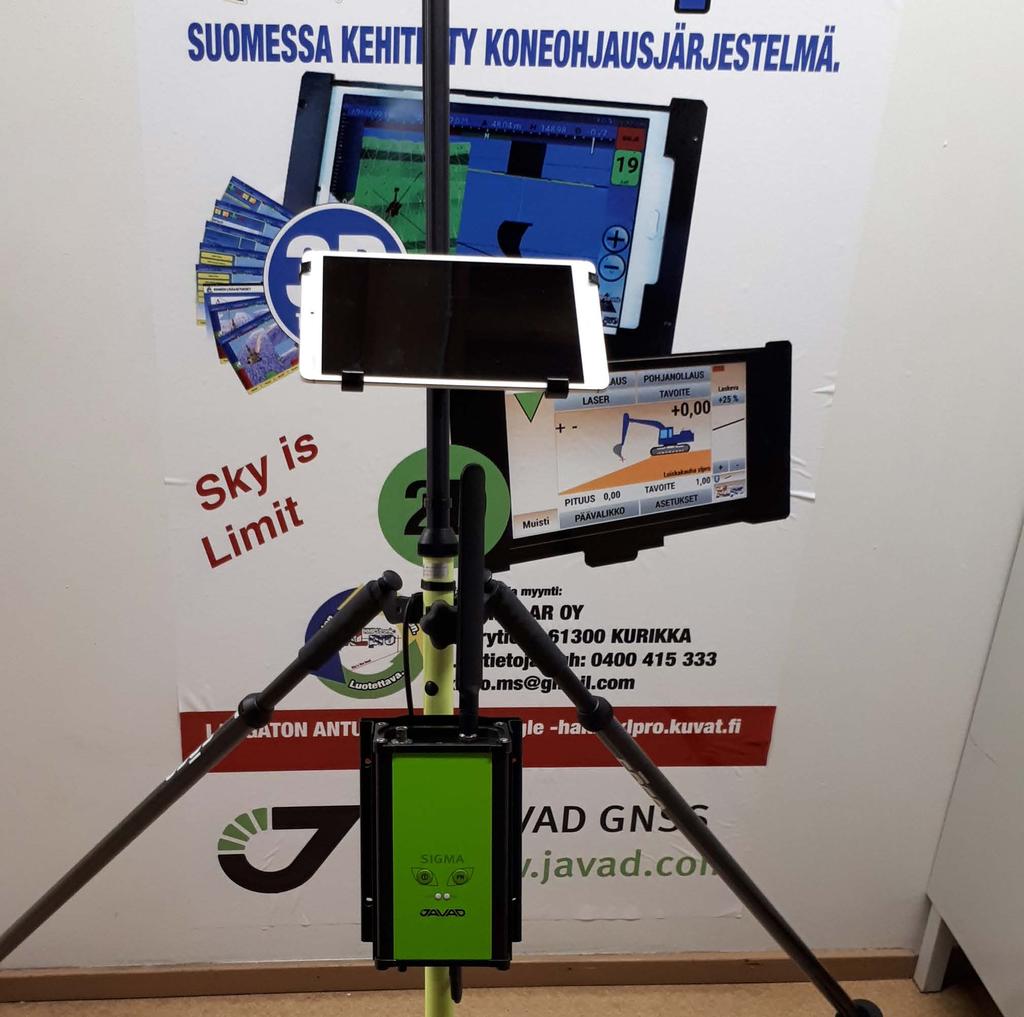 Käsi GPS/RTK tarkuudella suoraan kone