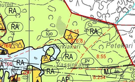Em. 2015 hyväksytyssä rantayleiskaavassa kaavan muutos alueille on osoitettu rakennuspaikkoja ja muita aluevarauksia sekä kaavamerkintöjä seuraavasti: Kiinteistö Huvitus 051-411-6-15 - Yksi