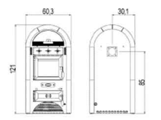 MITAT (K,L,S) 1210x603x500 mm PALOKAASU C 332 C LÄMMITYSTEHO 10,7 kw UUNIN TILAVUUS 400x260x195 mm TEHO VETEEN