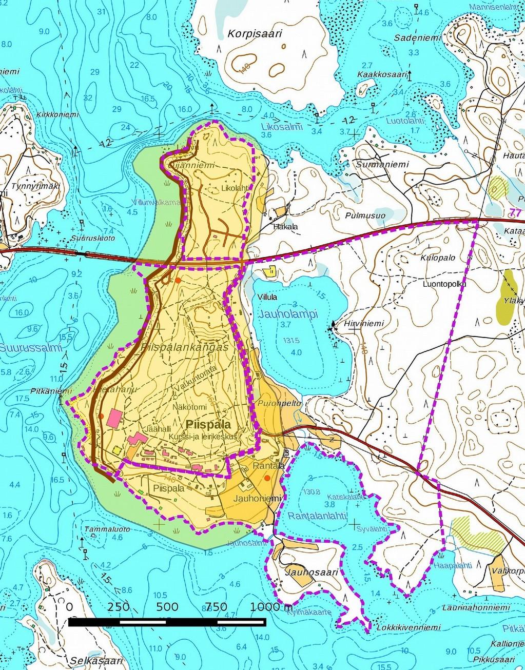 8 3. Maisema, topografia ja geologia Mannerjäätikkö vetäytyi alueelta noin 10 300 10 100 vuotta sitten, jolloin suuri osa kunnasta oli vielä veden alla Ancylusjärven peittämänä.